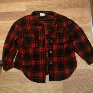 urban daisy shacket red and black